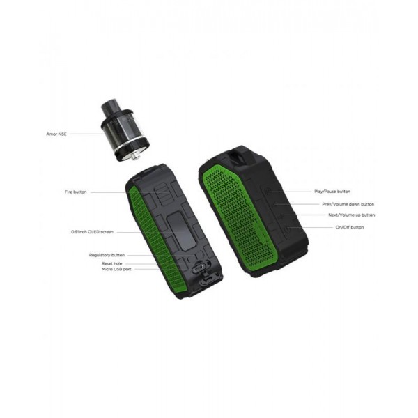 Wismec Active 80W Music Waterproof Vape Kit With Amor NSE Tank